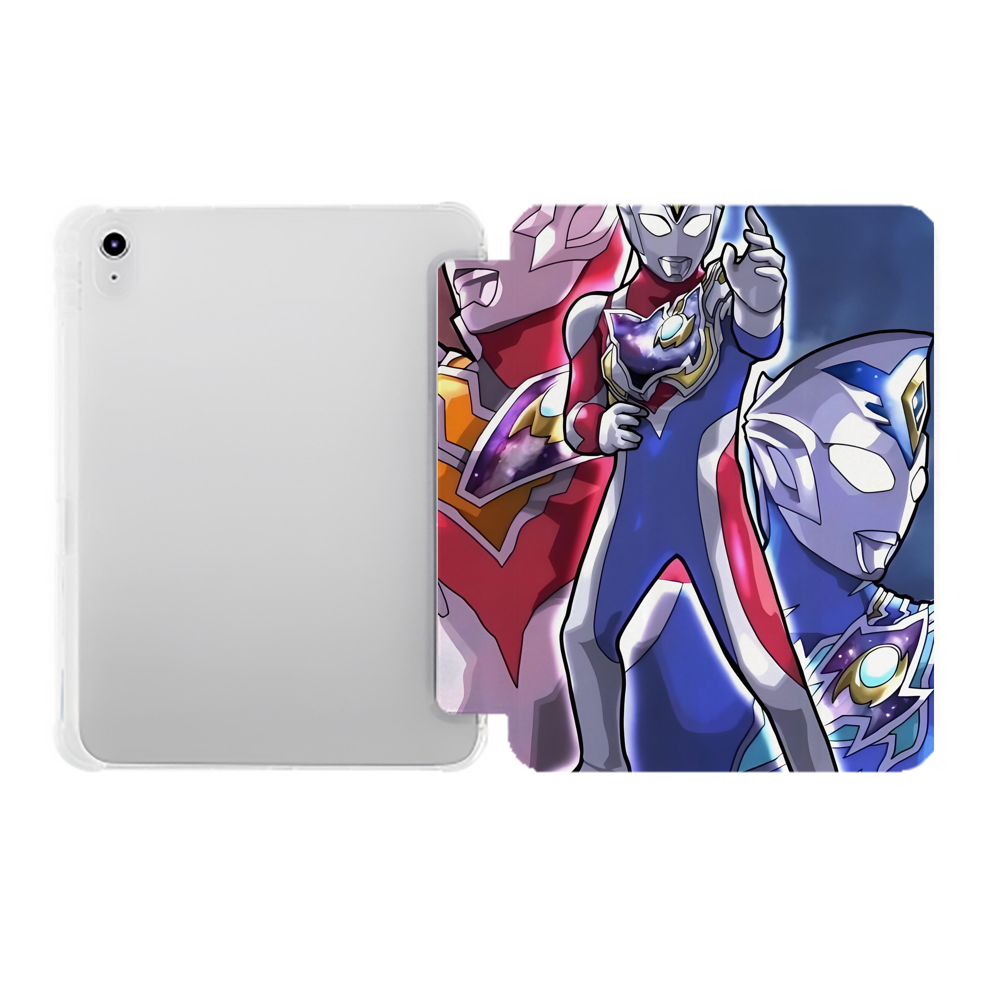 （画像用） ウルトラマン Ultraman IPad ケース ペン収納付き 三つ折りスタンド PUレザー×シリコン 対応機種9.5/10.5/10.9インチ